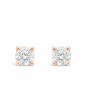 Classic 4 Claw Diamond Earrings in 18ct Rose Gold. Tdw 0.35ct